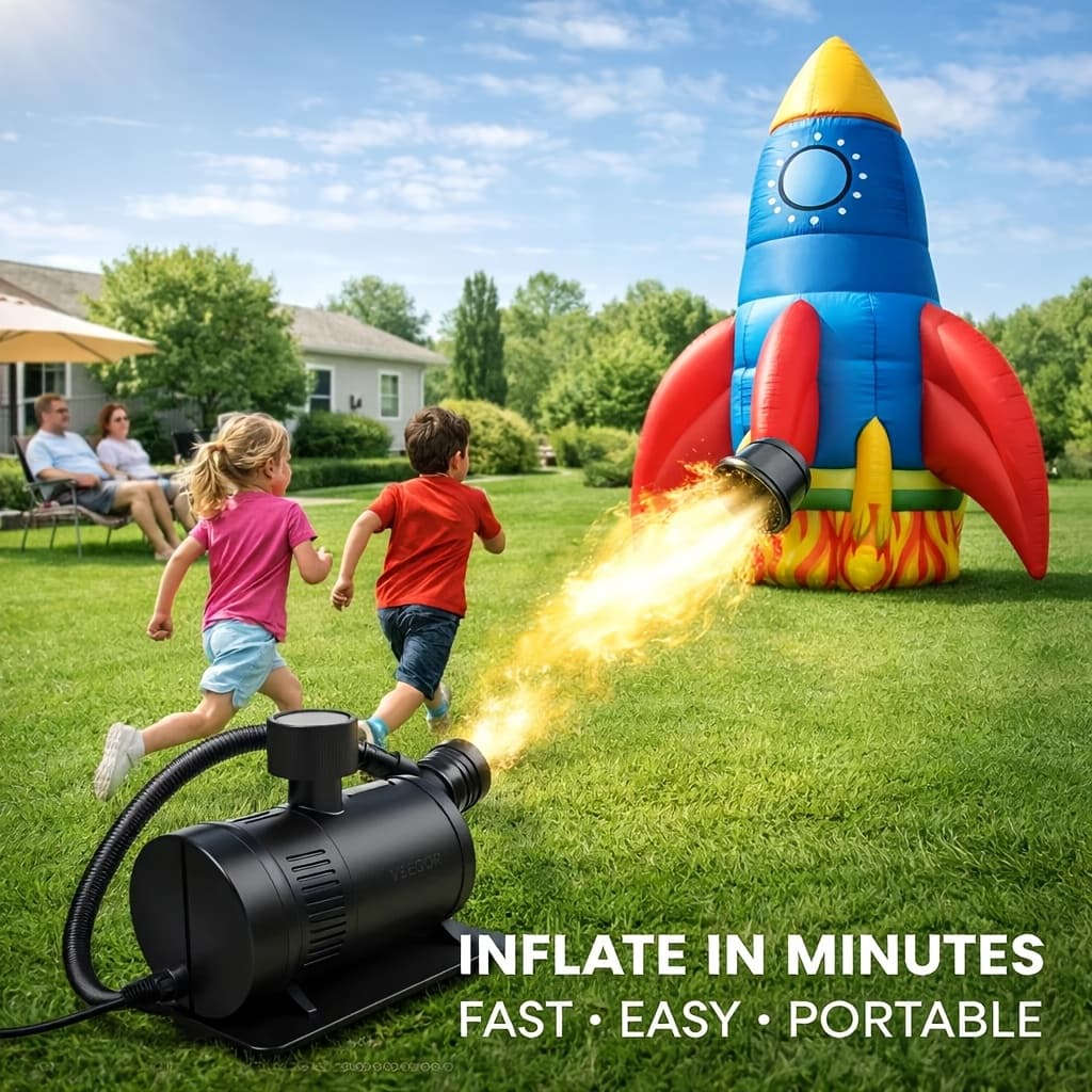 TEMU Portable Mini Air Compressor, Fast Tire Inflator Pump For Toys & Inflatables, Car Bike & Camping Air Mattress,