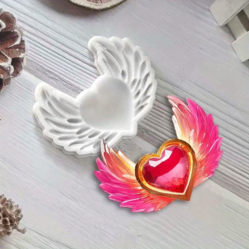 TEMU 1pc Heart-shaped Wings Silicone Mold