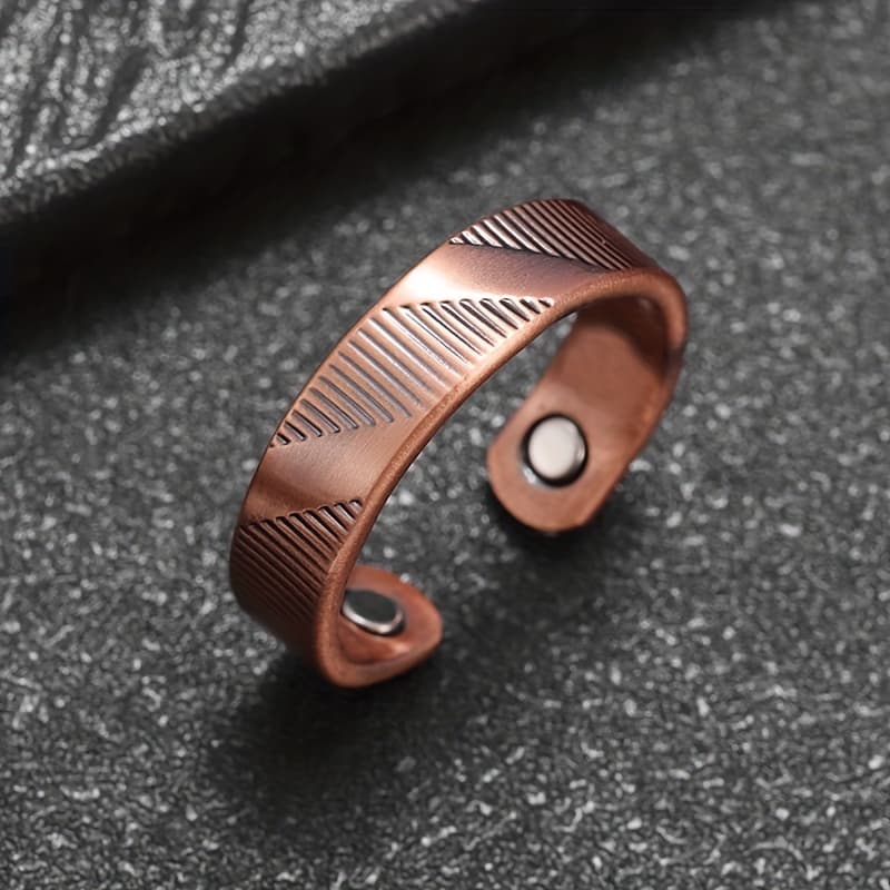 TEMU 1pc Geometric Cut Texture Copper For Men And Women, Perfect Gift For Parties And Vacations