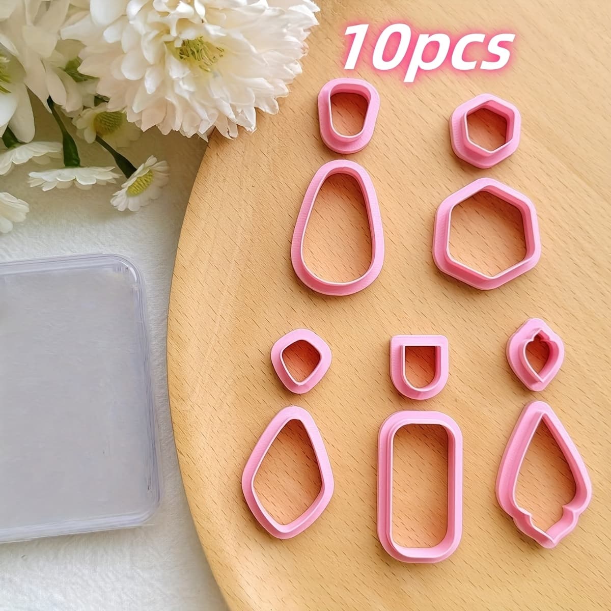 TEMU Set Of 10 Uniquely Shaped Clay Cutters For Earrings, Pendants, And Other Jewelry Items From Polymer Clay