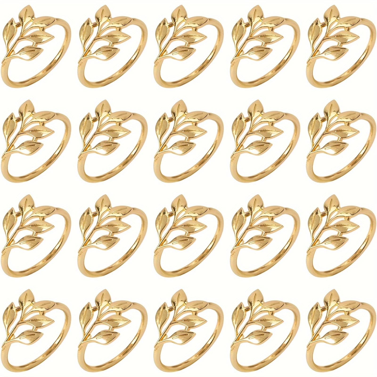 TEMU Ldq 20pcs Golden Reusable Napkin Rings - , Easy To Clean, Durable, And Versatile - Perfect For Wedding, Party, , Festival, Dinner Table Decoration, Eid Mubarak And Other Special Occasions