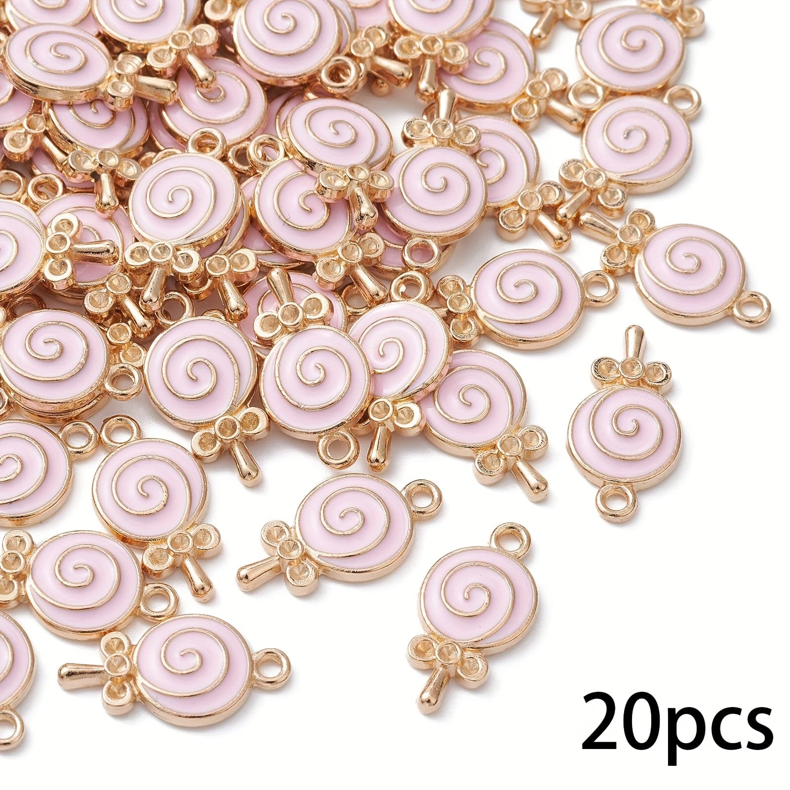 TEMU 20pcs Lollipop Charms Enamel Alloy Candy Shape Charms Kawaii Dessert Charms For Jewelry Making Bracelets Earrings