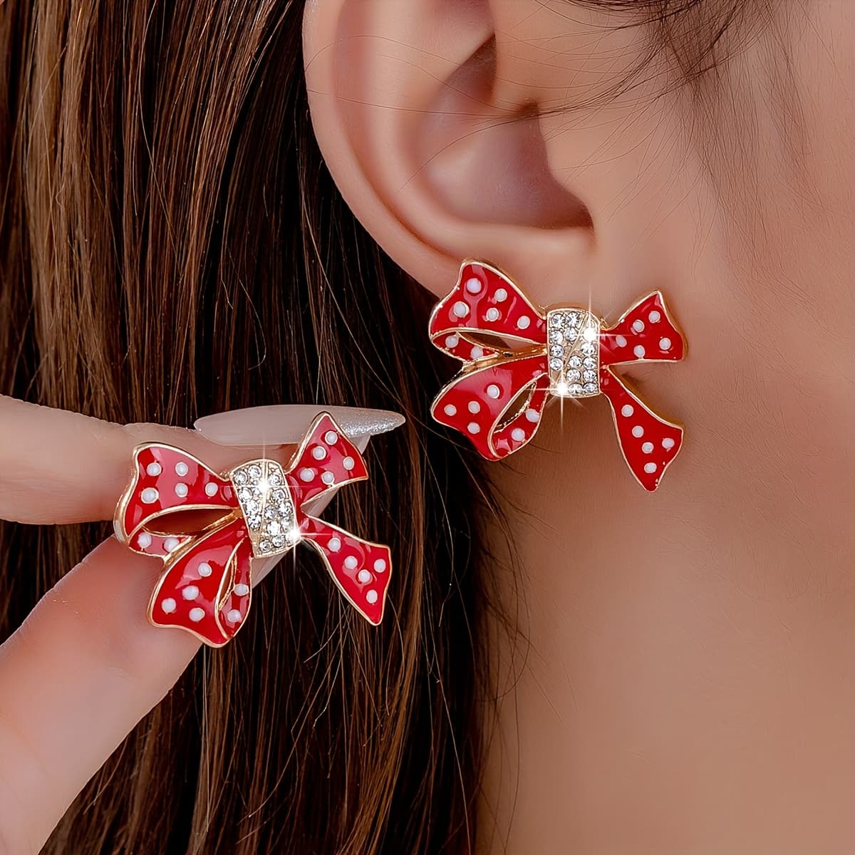 TEMU A Pair Of Popular Classic Fashion Bow Series Versatile Women's Stud Earrings