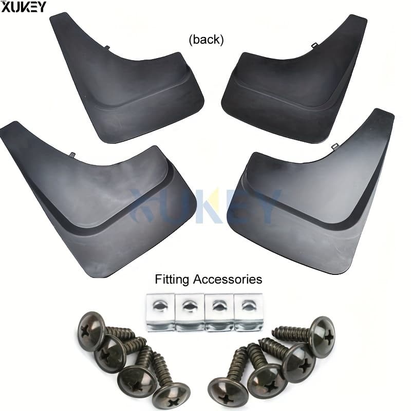 TEMU Xukey 4pcs Car Accessories Universal Front Rear Car Fender Mud Flaps Mudguards Splash Guards For Pickup Van Suv Universal :16.2"/41cm X 9.84"/25cm/ Drilling Needed!