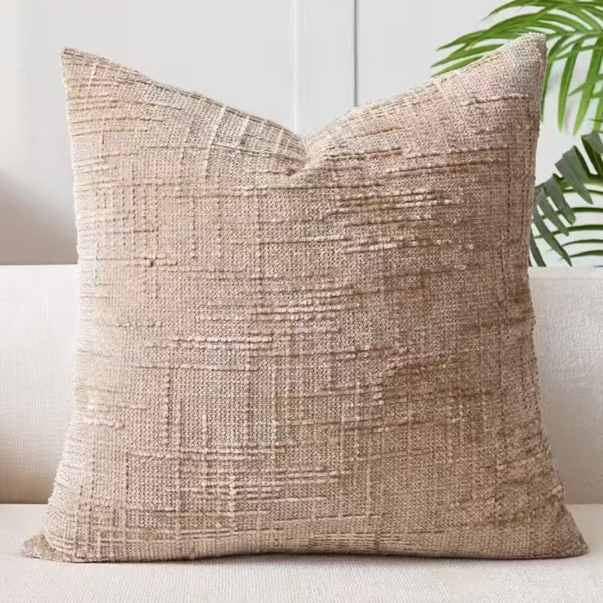 TEMU A Packed Bamboo Chenille Pillowcase Cushion Cover Solid Color Pillowcase Suitable For Living Room Bedroom Sofa Without Pillow Core