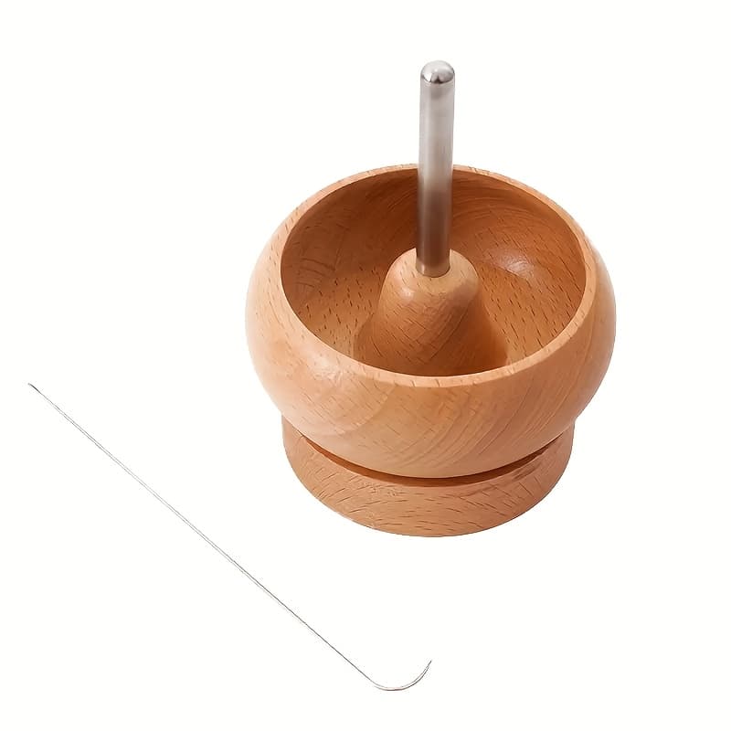TEMU Bead Bowl, Bead Spinner, Suitable For Quick - Perfect For Bead Makers, Jewelry Manufacturers, And Designers - Wooden Bowl With Large Eye Needles - Time And Seed Beads