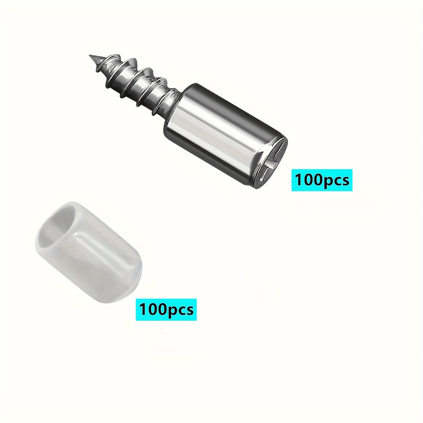 TEMU Set Of 200 Metal Support Nails, Featuring A Non-slip Cover And Self-tapping Screws, Designed For Durability And , Ideal For Cabinets, Bookshelves, Closets, And Furniture - And Fastened