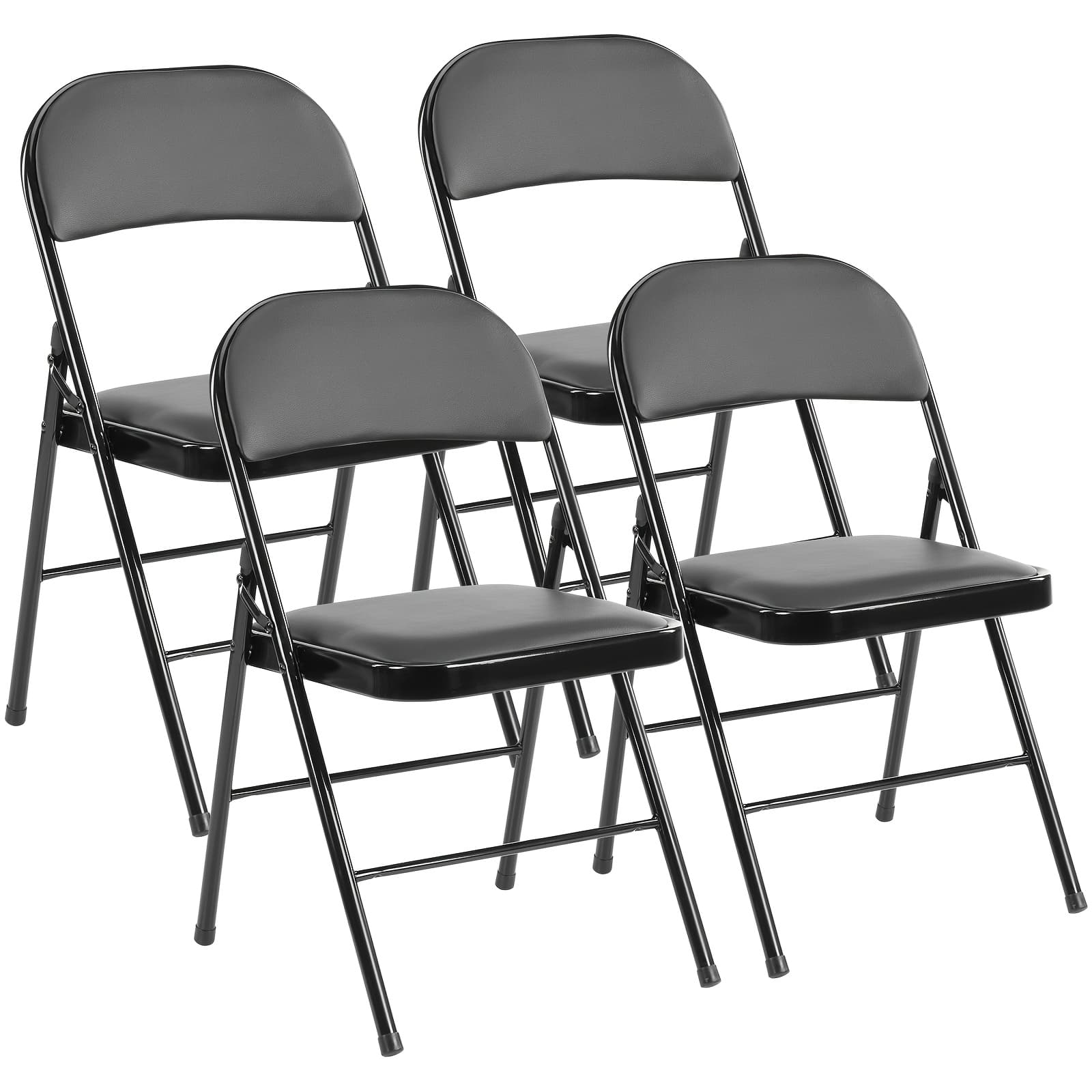 TEMU 2 Or 4pcs Portable Folding Chairs, Pu Leather Padded Folding Chair, Indoor Outdoor Portable Stackable Commercial Seat With , Capacity For Restaurant, Home, Party, Comfy