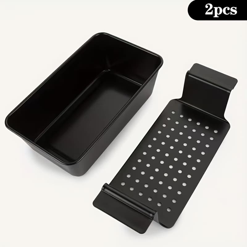TEMU 2pcs Patty Pan With Drain Tray, Meatloaf Pan For Baking, Reduces Fat, Enhances Flavor, Bread Pan Set