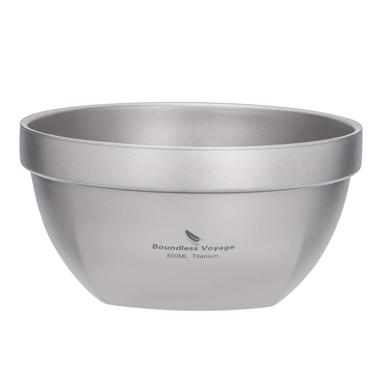 TEMU Pure Titanium Double Layer Insulation Anti-scald Bowl Large Capacity Lightweight Anti-fall Durable Titanium Bowl Rust-proof Home Outdoor Camping Tableware Soup Bowl Yogurt Bowl