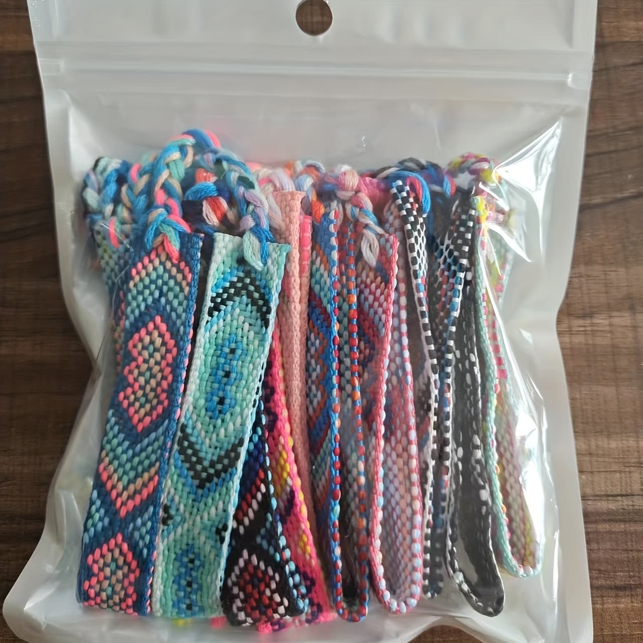 TEMU 2024 Vintage Ethnic Friendship Braid Handmade Bracelet, 10pcs Per Pack