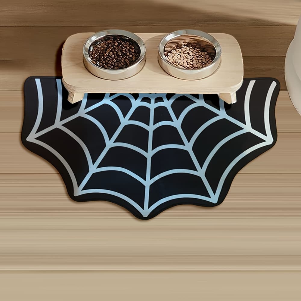 TEMU 15.75*23.62inch, 1pc, Web Pattern, Spring Gift Large Pet Placemats, Cat/dog Bowl Mats, Non-slip Food Placemats For Cats/dogs