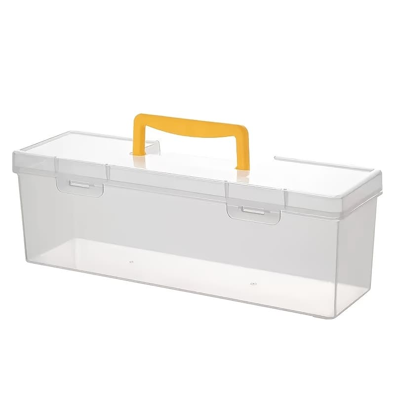 TEMU Plastic Storage Box With Lid, Pigment Pencil Carrying Case, Home Socks, Storage, Large Capacity, Good Items