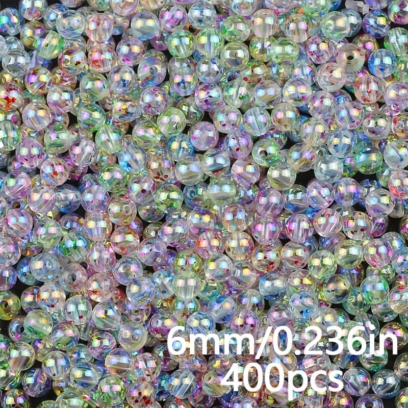 TEMU 6mm 400pcs Of Colorful Acrylic Beads For Projects, Suitable For Making Bracelets, Necklaces, Earrings, And Other Jewelry Materials And Additions