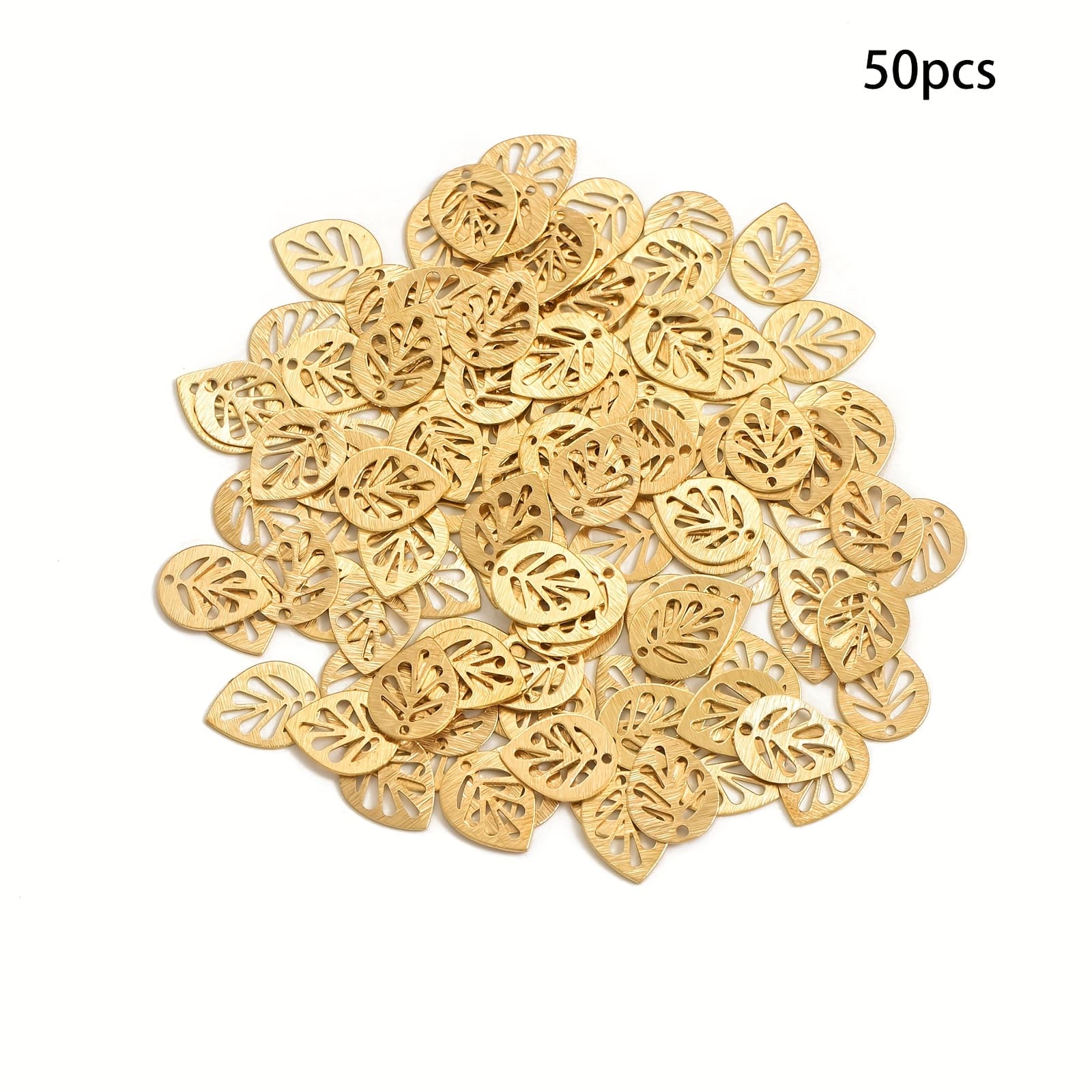 TEMU 30pcs/50pcs Of Original Brushed Leaf Pendants For Earring Jewelry Making Supplies