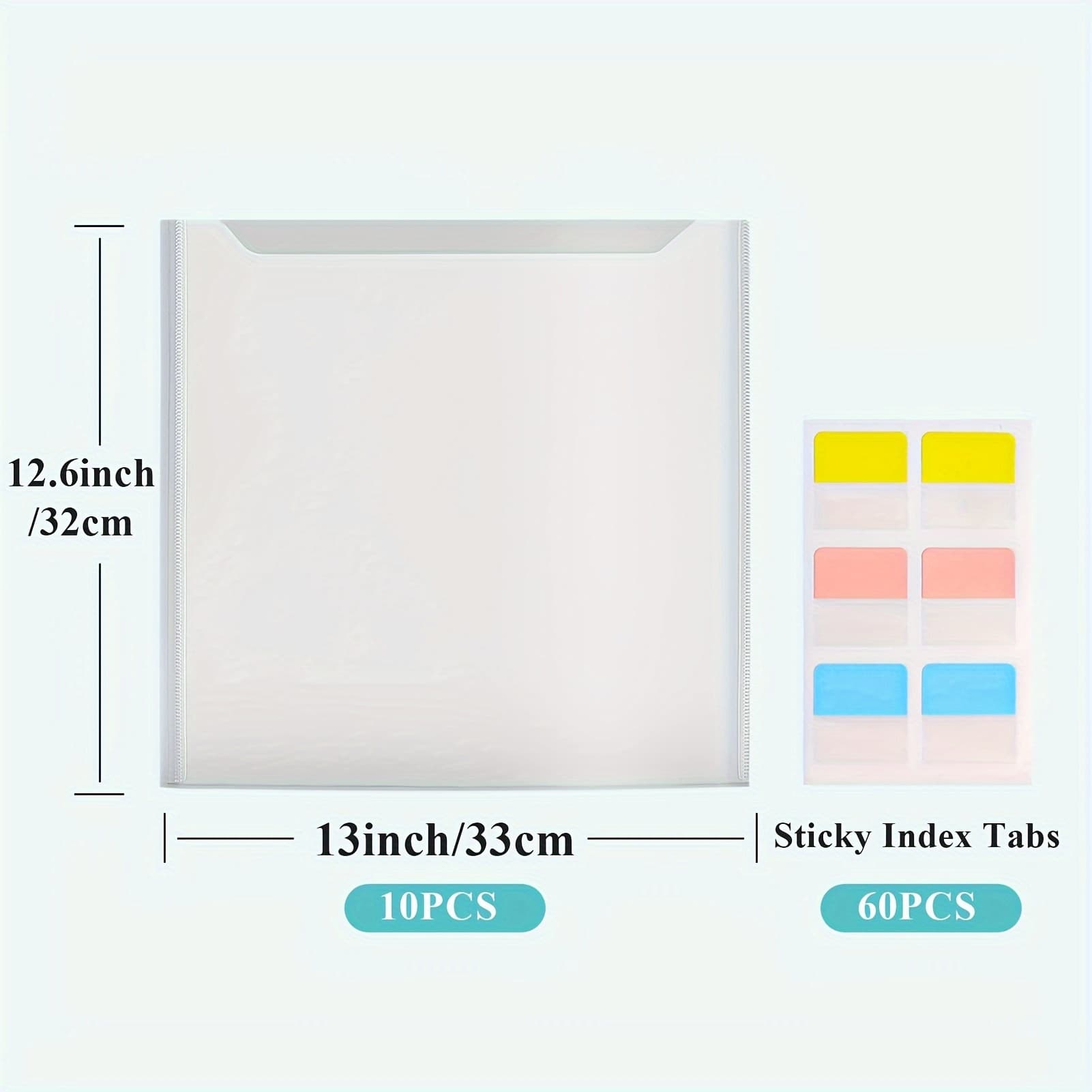 TEMU Organizer For Storing Paper, Featuring 60 Index Tabs, A Clear Plastic Storage Bag, Designed To Hold Cardstock, Vinyl Paper, And , Includes 10pcs, Each Measuring 12x12 Inches, Scrapbooking Storage