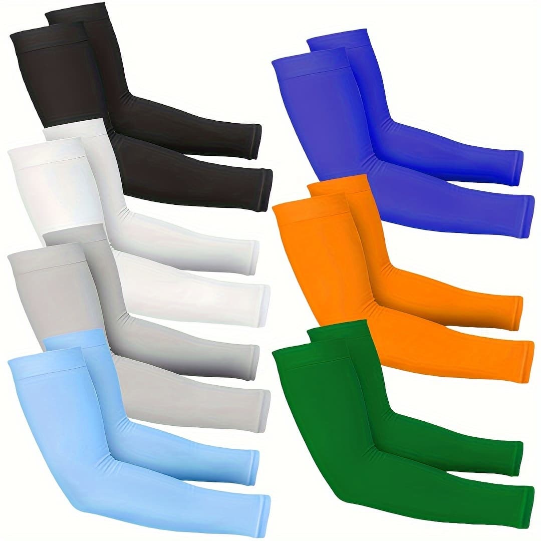 TEMU 7 Pairs Cooling Arm Sleeves Compression Arm Sleeves For Men-women, Cooling Arm Sleeve For Cycling, Driving, Golf, Running, Etc.