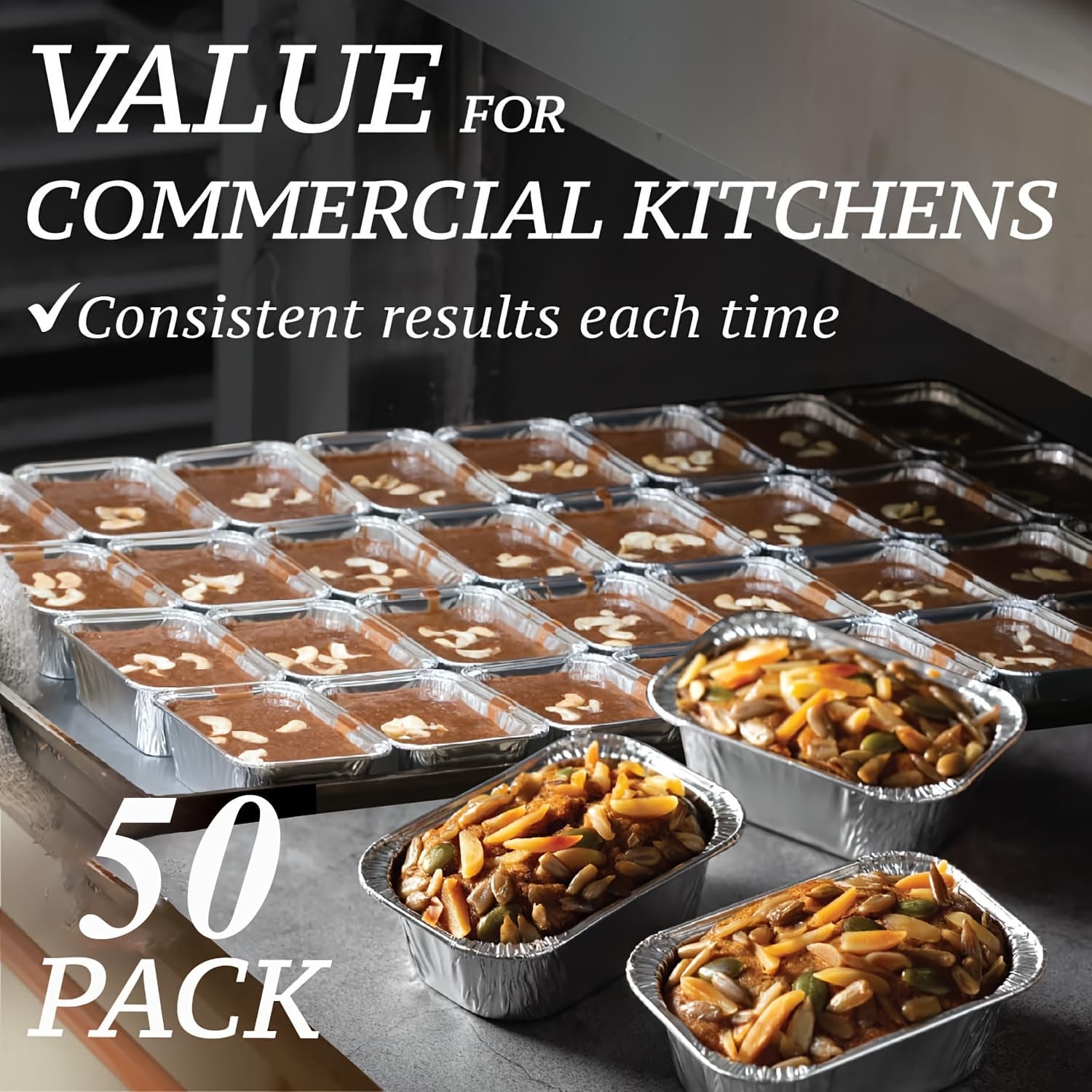 TEMU 50 Pack Aluminum Loaf Baking Pans, 1 Lb Heavy Duty Disposable Loaf Pans, 6 X 3.5" Thick Foil Bread Pans For Baking Food Storage And Takeout
