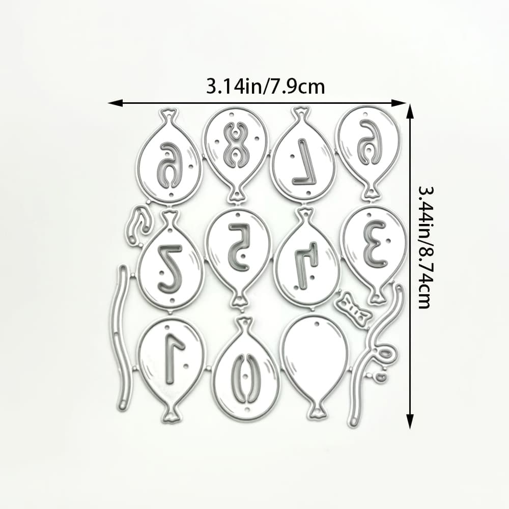 TEMU Same As Balloons Numbers Metal Cutting Dies For Card Making Kit Embossing Paper Die Cuts Machine Stencils Storage Pockets Supplies