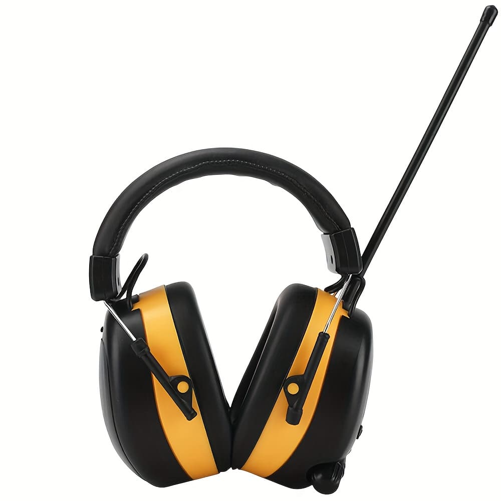 TEMU 1pc Noise Reduction Safety Earmuffs, Hearing Protection Safety Earmuffs, Radio Headphones, Digital Display Headset, Battery, Hearing Protection For Mowing Lawn Work, Snowblowing, Construction,