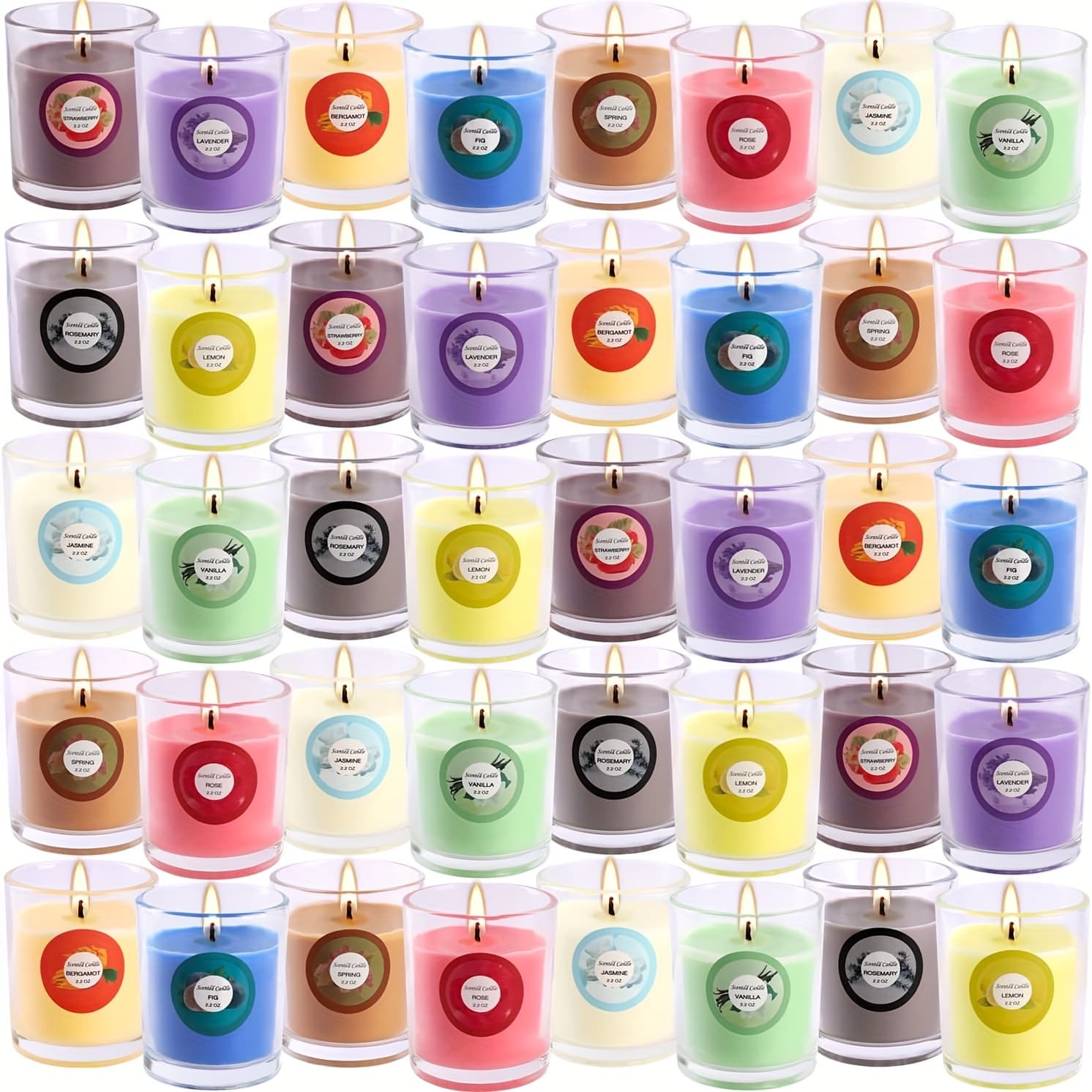 TEMU 40 Colorful Scented Glass Candles, Beautifully Packaged, Suitable For Occasions, Emergencies And Holidays, Can Be As A Gift To