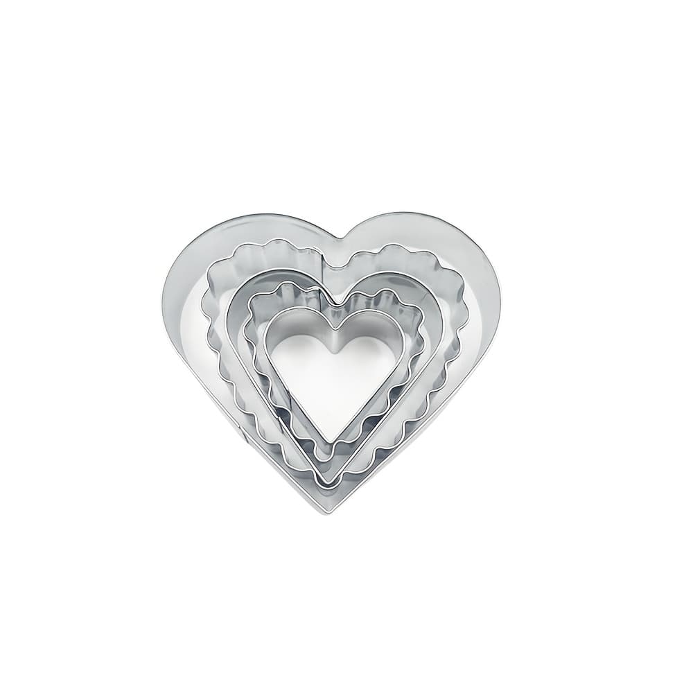 TEMU 5pcs, Heart Shaped Cookie Cutters, Stainless Steel Pastry Cutter Set, Love Biscuit Molds, Baking Tools,