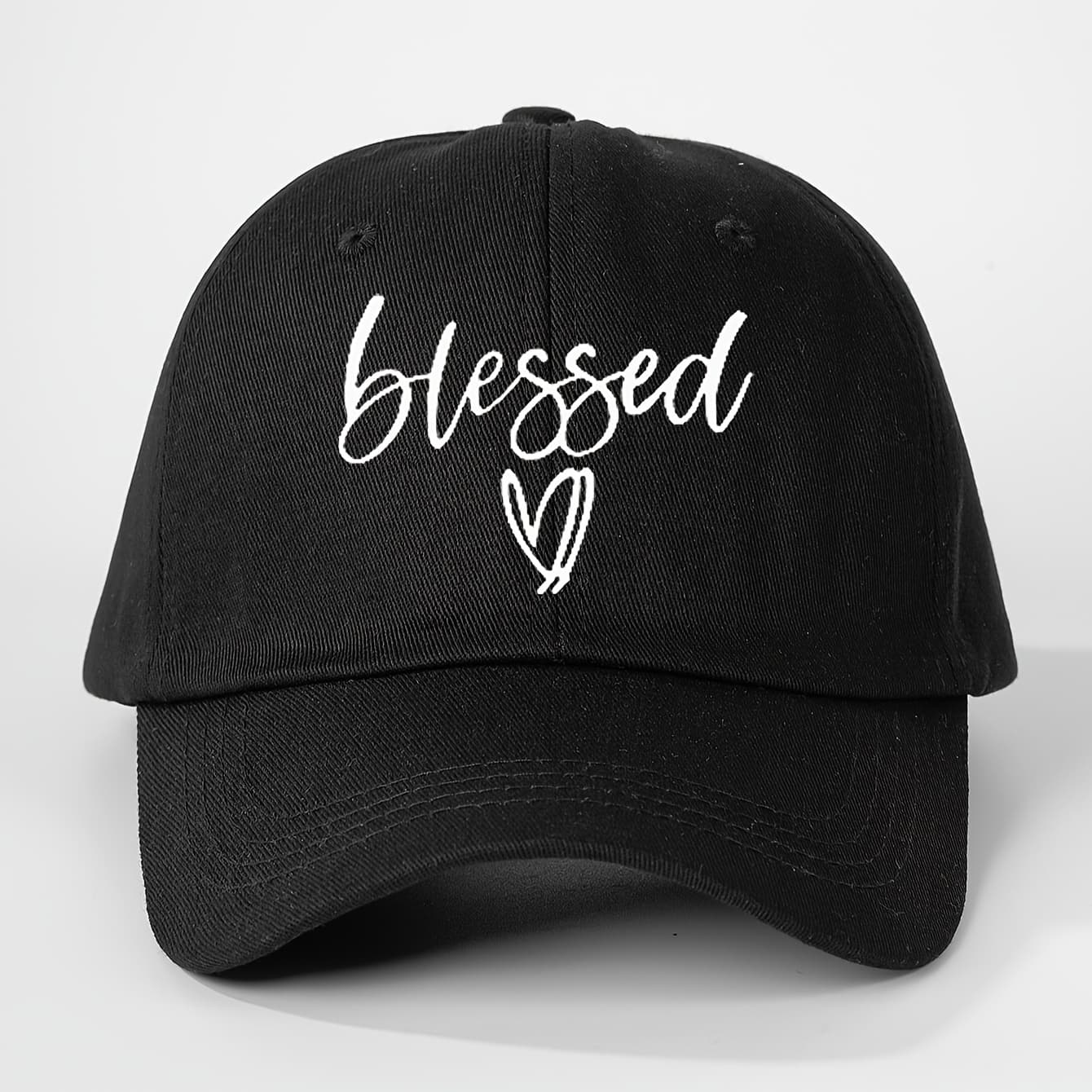 TEMU 1 Embroidered Blessed Baseball Valentine's Day Gift Unisex Trucker Hat Breathable Adjustable Golf Hat Women's Summer Fashion Curved Brim Hat Men's Y2k Couple Hat