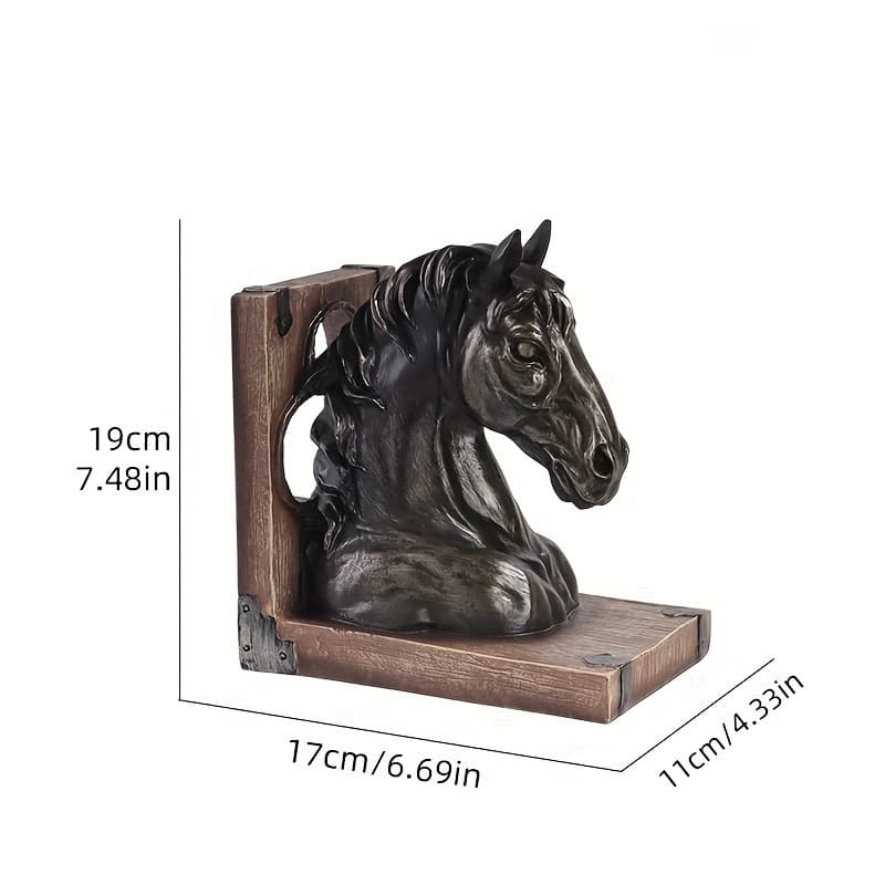 TEMU A Resin Bookend Shaped Like A Horse's Head, Suitable For Decorating Living Rooms, Studies, And Bedrooms.