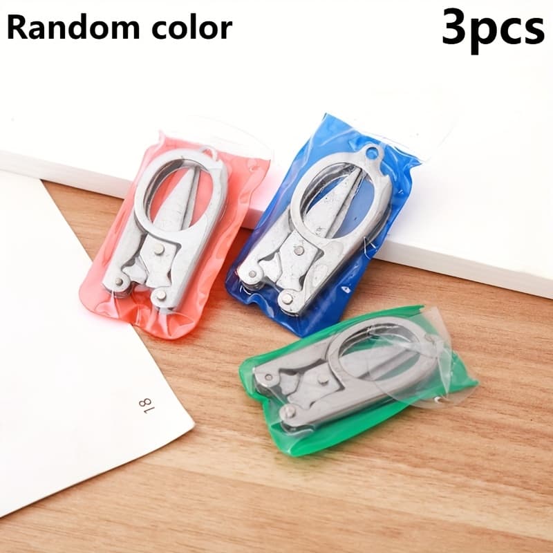 TEMU 3pcs Portable Folding Small Scissors, Travel Scissors, Keychain Pendants