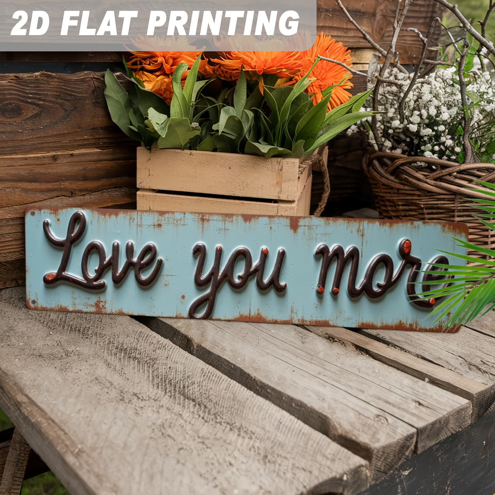 TEMU 2d Flat - Vintage- Sign Measuring 3.94x15.75 Inches, Featuring A 2d Flat Design With The '', Perfect For Rustic Decor In Bedrooms, Living Rooms, And Kitchens