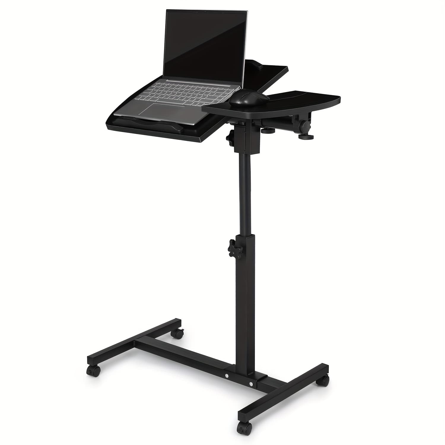TEMU Mobile Laptop Desk 75 Tiltable Height Adjustable Rolling Laptop Sofa Bed Side Table Couch Computer Desk Stand With Wheels For Home Office