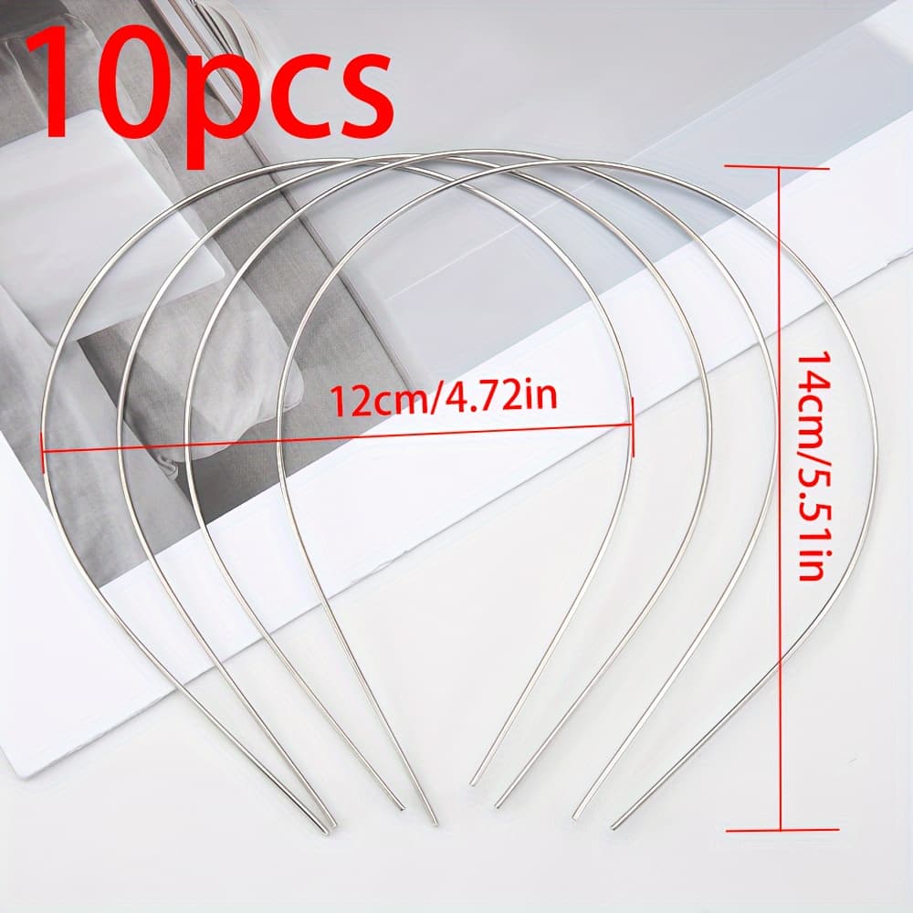 TEMU 10 White Metal Headband Base, Bride Headdress, Beaded Headdress Making Additions, Used Headdress Materials Wholesale