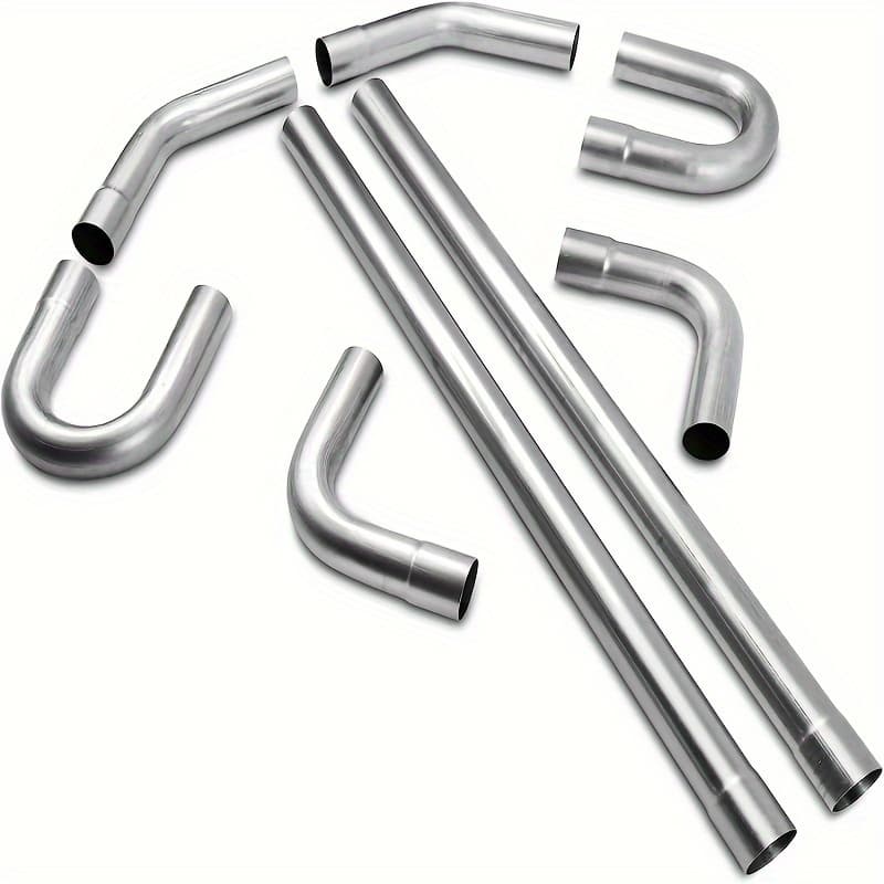 TEMU Exhaust Kit Universal Mild Steel 16 Gauge Tubing Bend Pipe Straight & U-bend
