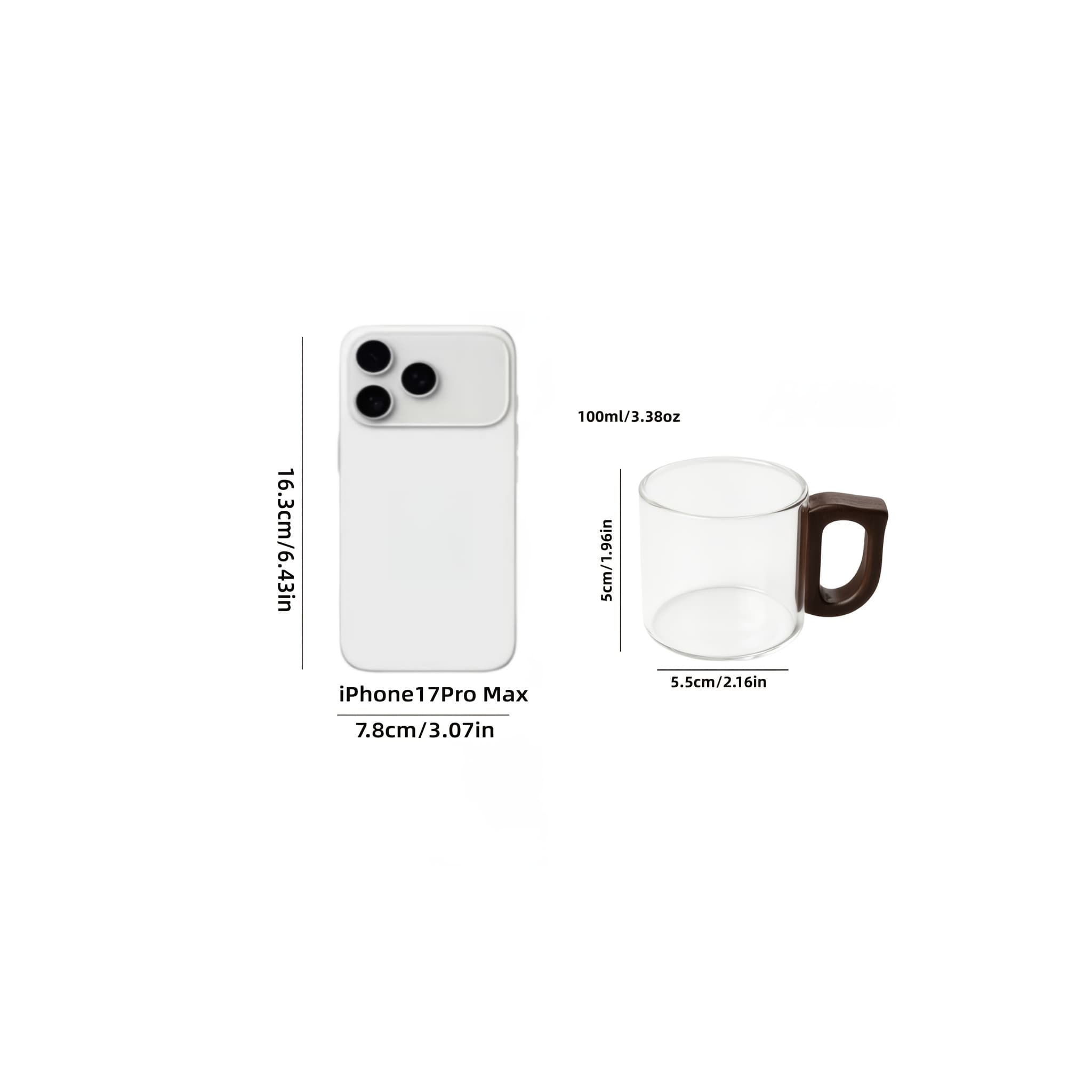 TEMU 6pcs Transparent Glass Cup Tea Cup Coffee Cup, Household Single Cup, Cup, Tea Cup, Transparent Colored Handle Small Tea Cup/glass Cup/handle Small Cup High Temperature Resistant