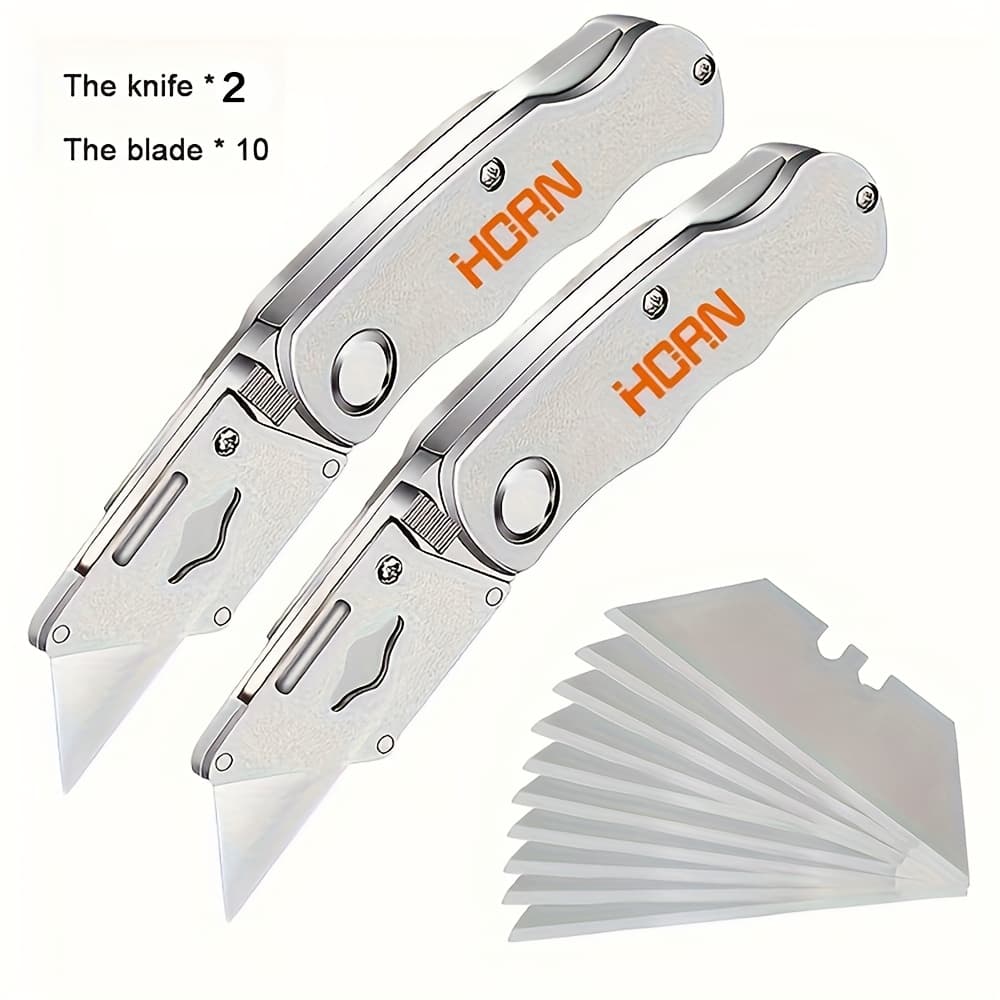 TEMU 2pcs Multifunction , Portable Pocket Knife, Electrician Utility Knife, With 10pcs , Paper Cutter Diy Hand Tools, Utility Knife, Outdoor Multifunctional High- Wallpaper Cutting, De