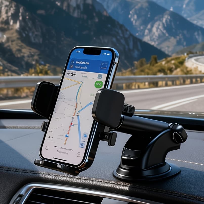 TEMU Heavy Duty Long Arm Car Phone Holder Mount | Upgrade Vacuum Suction Cup | Lock Dashboard Cell Phone Stand | 360° Rotation For Iphone Universal Car Mount