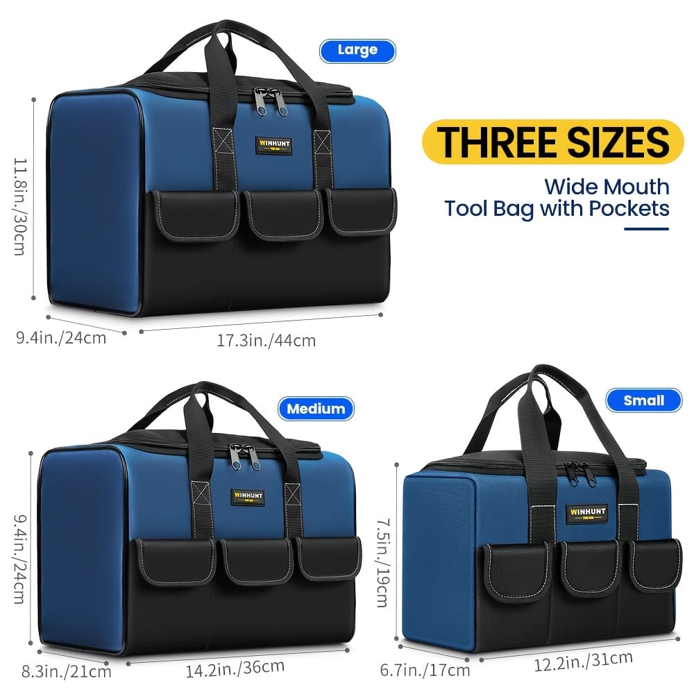TEMU 3pcs Tool Storage Bag - Multifunctional Oxford Cloth, Large Capacity, Wear-resistant - For Electricians & Diy Enthusiasts - Portable & Durable - Ideal Gift For