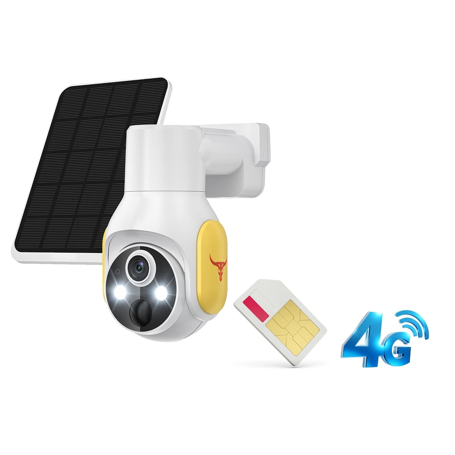 TEMU 1440p Solar-powered Wireless Indoor And Outdoor Security Camera, Communication, Detection, Home Security, Rotatable Camera, Infrared Night Vision, No Wifi Required, Built-in 4g-sim Card