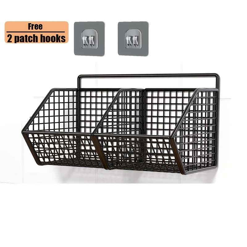 TEMU Sturdy Wire Storage Shelf, Wall-mounted Kitchen Organizer To - Ideal For Garlic, Onions, And Vegetables - Perfect For Compact Areas To Keep Spices, Garlic, And Vegetables - For