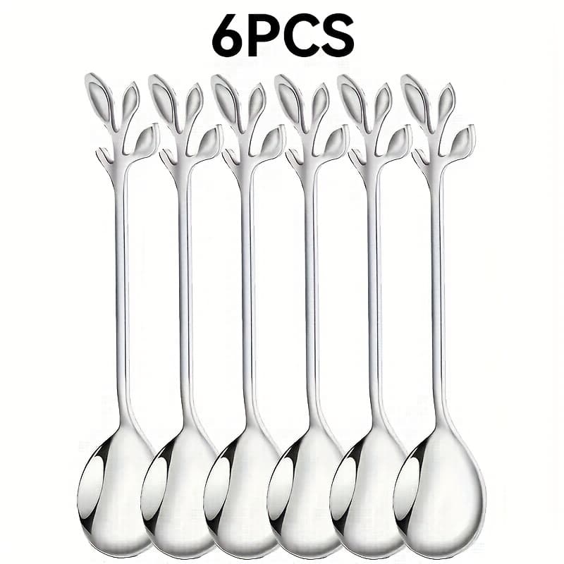 TEMU 6pcs Stainless Spoons, European-style Spoons, Small Coffee Spoons, Dessert Spoon Gifts