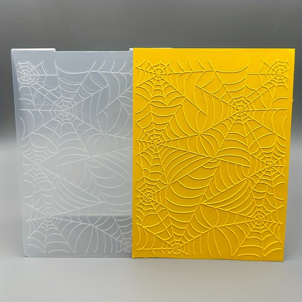 TEMU Web Embossing Folder For Card Making - 3d Relief Folder, Plastic Embossing Template Ideal For Occasions And Making Cards, Handmade Crafts Scrapbooks, Gift Tags, Etc