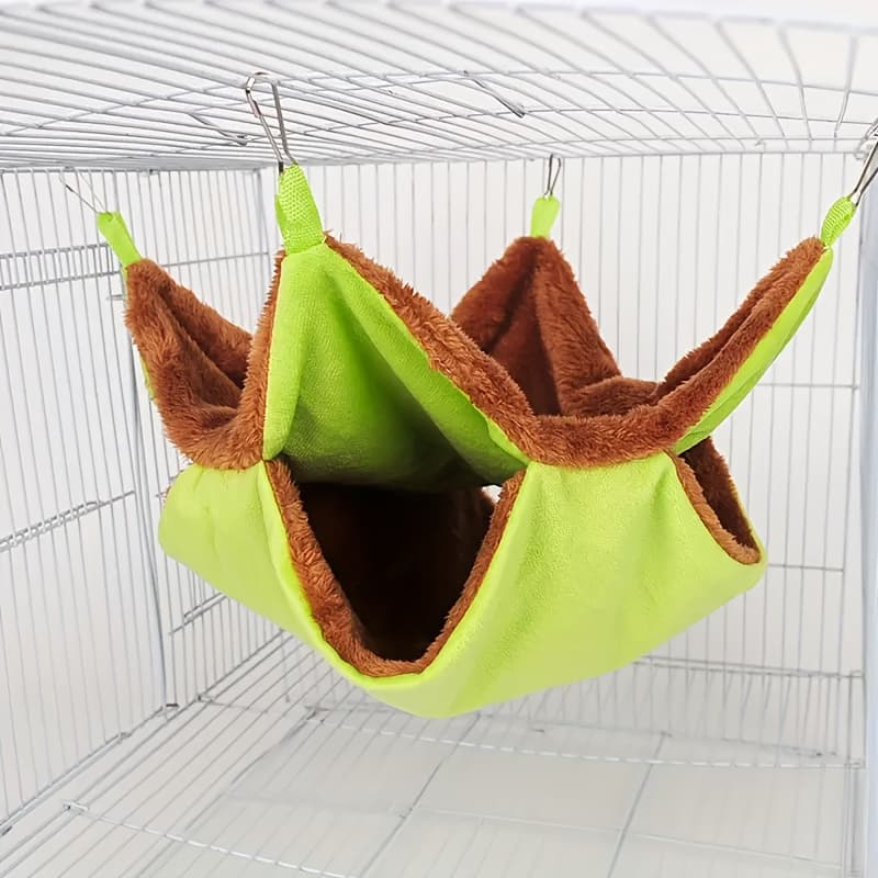 TEMU 1pc Double-layered Cozy Plush Pet Hammock - For Animals Sleeping And Hideout