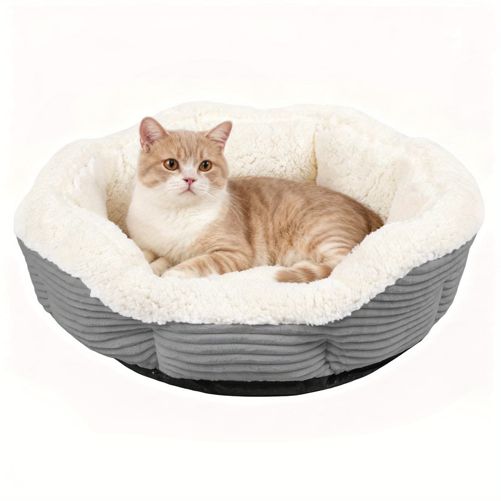 TEMU Warm And Cozy Pet Bed, Suitable For Machine Washing, Featuring Thick Plush Material For Cats And Dogs - A Soft And Sturdy Winter Cushion Designed For Deep Sleep With A Non-slip Base