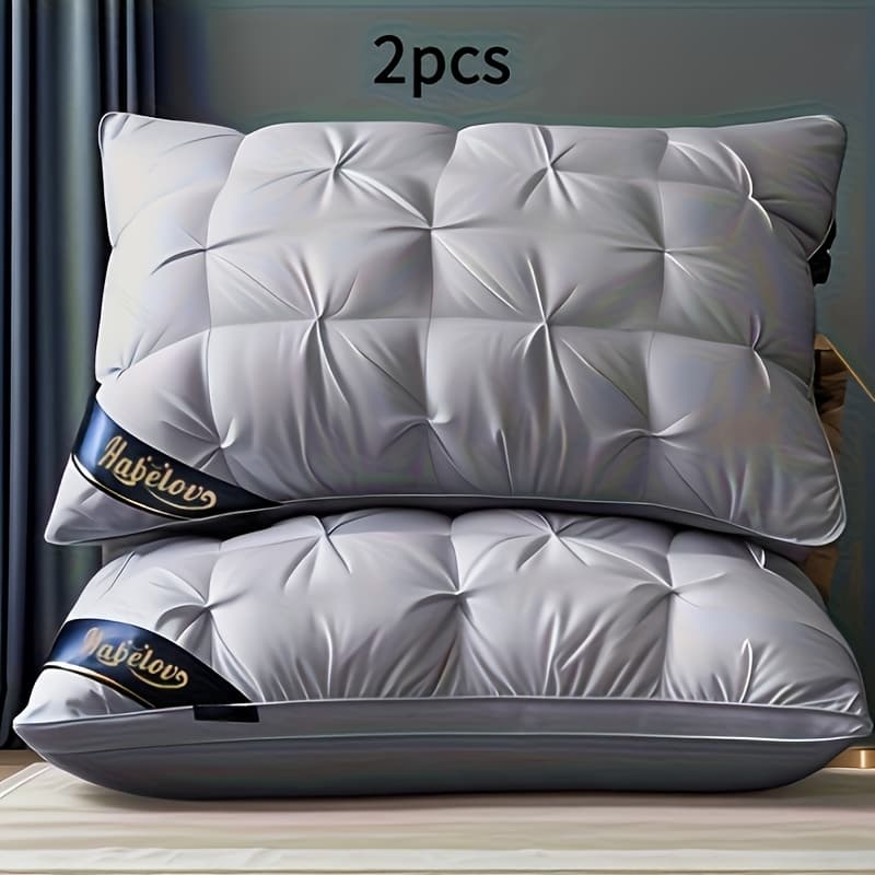TEMU 1/2 Quality Pillow, Deep Sleep Neck Support, Non-collapsing High Pillow Core, Hypoallergenic Polyester Fiber Cover, Modern | Soft Texture End, Sleeping Pillow, Cooling Pillow, Neck Pillow, Gift