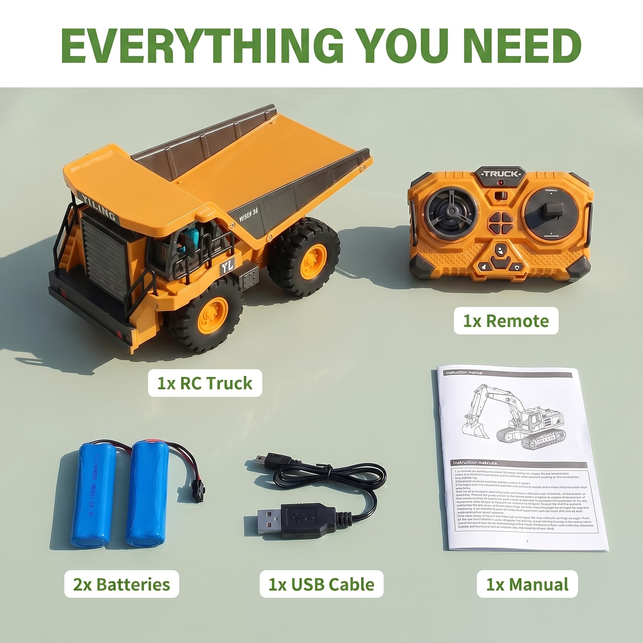 TEMU 1:24 Alloy Rc Excavator, Loader & Bulldozer - 680° Rotation & Working Arm, //turning, Realistic Design For Outdoor Sand/grass Play, Ideal Christmas & Day Gift