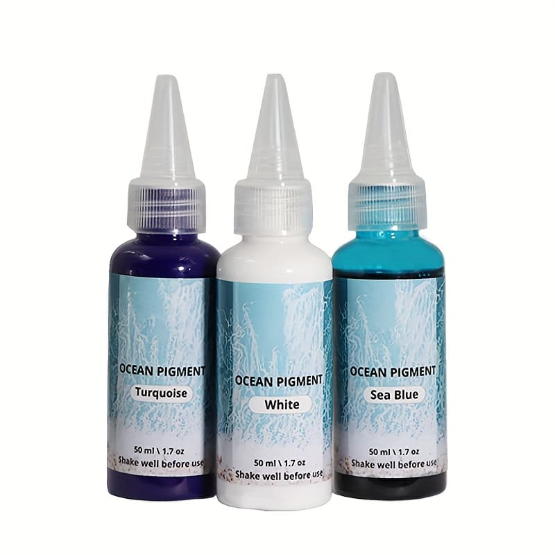 TEMU 1 Set Of 3-color Ocean Wave Resin Paints, Each Bottle 50ml White, , Set High Concentration Oil-based Pigments Fade-resistant Dye Suitable For Resin Art And Crafts