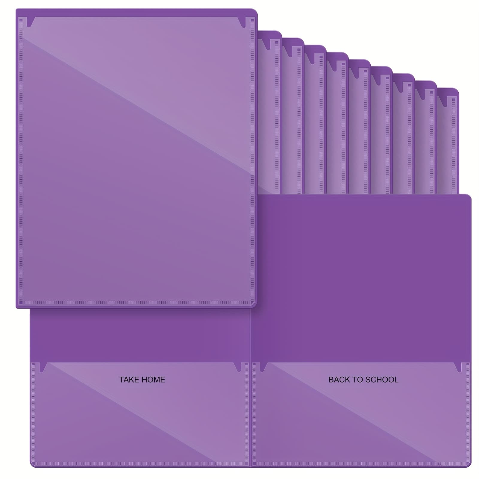 TEMU Set Of 24 School-to-home Folders In Purple, Sturdy Design With 2 Pockets, Measuring 11.8 By 9.45 Inches