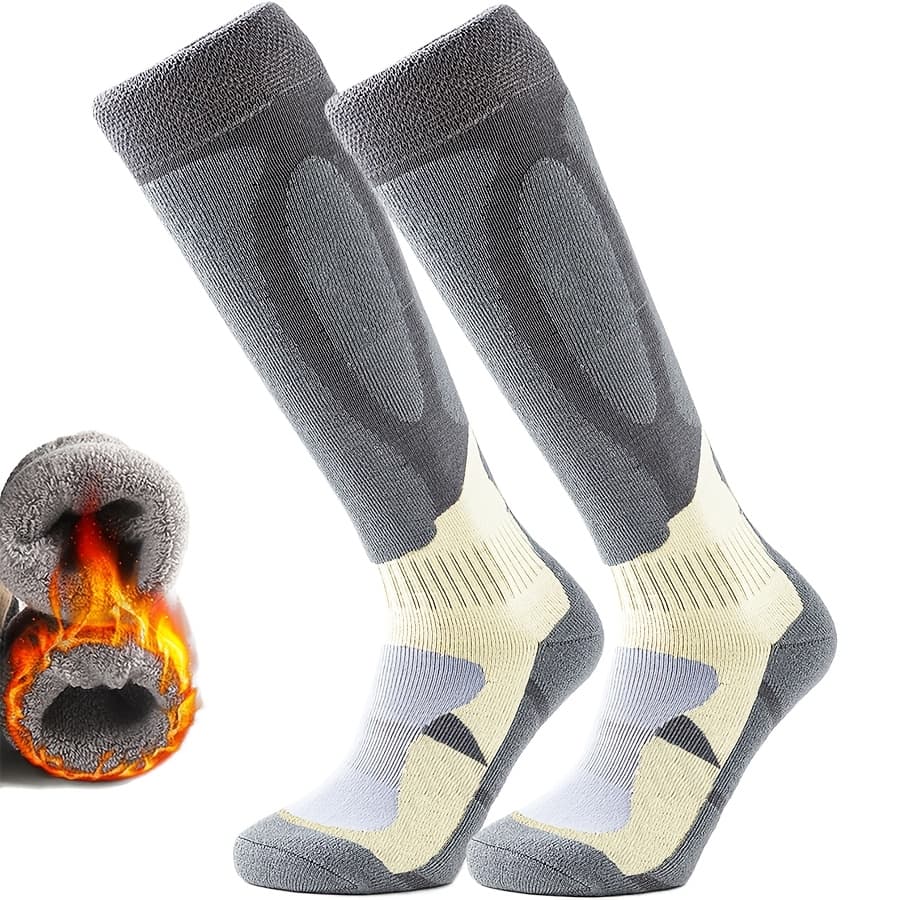 TEMU Of Winter Thermal Socks For Skiing And Snowboarding, Suitable For Men And Women, Designed For Outdoor Sports And Hiking, Featuring Cushioned Terry Towel Bottoms