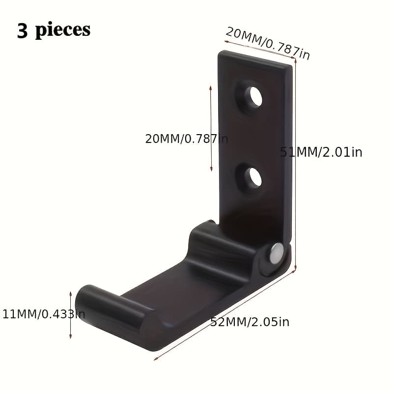 TEMU 2/3pcs Of Heavy-duty Aluminum Alloy Folding Coat Hooks - Wall-mounted, Rust-resistant, Perfect For Hanging Coats, Towels, Hats, Bags, And Gym Equipment!