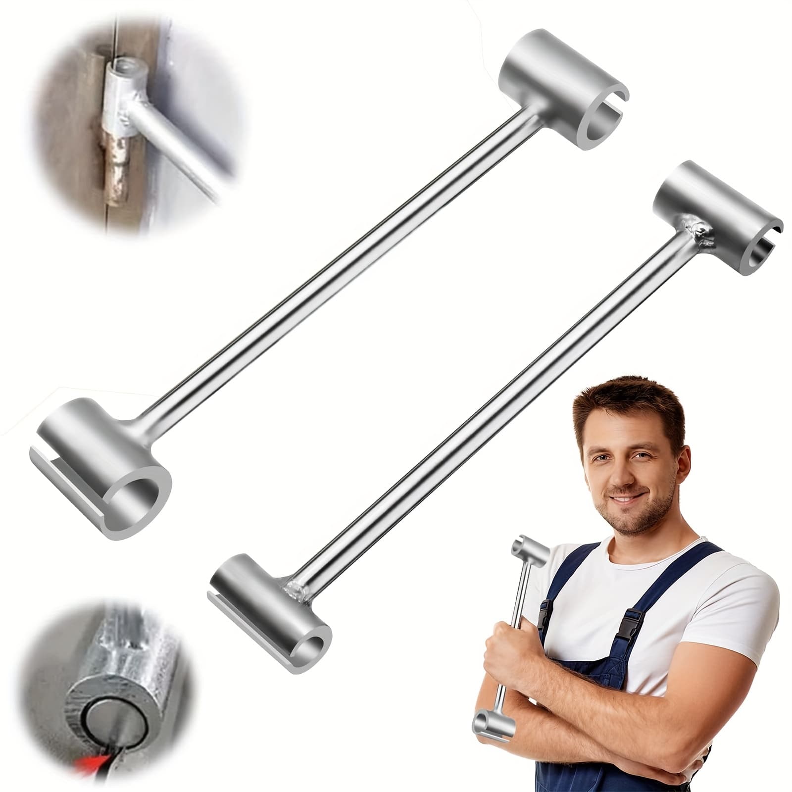 TEMU Hinge Adjustment Pro 2pcs Kit! Wrench For Precise Fix, Fits Security Doors/ Cabinets, Essential Installation And Repair Tools